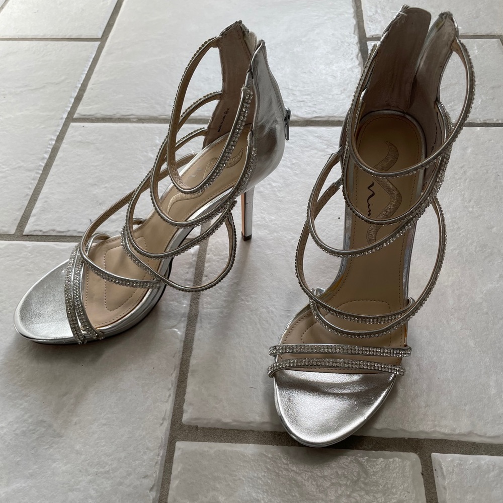 Diamond strappy stiletto heels NEVER WORN